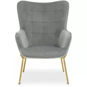 Image of Stockholm Grey Velvet Chair - Premier Housewares
