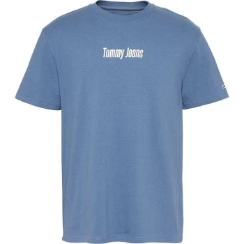 Image of Tommy Jeans Text Back Logo T Shirt - Audacious Blue