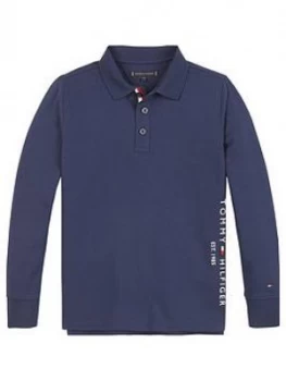 Image of Tommy Hilfiger Boys Long Sleeve Essential Logo Polo - Navy