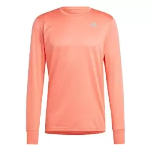 Image of adidas Own the Run Long-Sleeve Top Mens - Coral Fusion