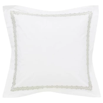 Image of Bedeck of Belfast Navah Embroidered Square Pillowcase - SAGE