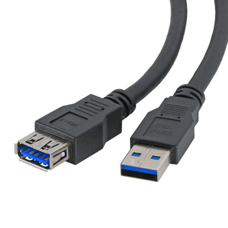 Image of Cablenet Cablenet 2m USB 3.0 Type A Male - Type A Female Black PVC Extension Cable 40-3092BLK