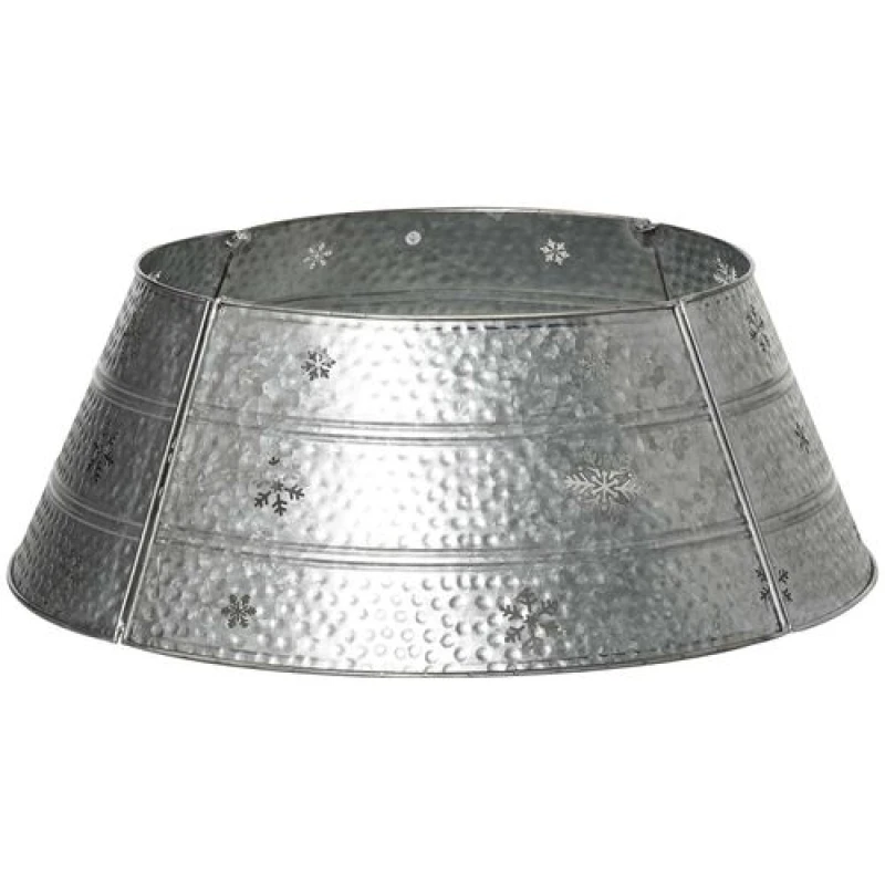 Image of HOMCOM 66cm Christmas Tree Collar with Hollow Snowflake Patterns Silver Silver unisex