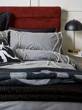 Image of Ted Baker Magnolia Tufted Grey Pillowcase