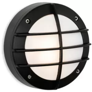 Image of Netlighting Nova Wall Light Black with White Polycarbonate Diffuser IP44 - 3823B