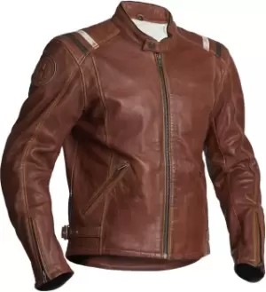 Image of Halvarssons Skalltorp Motorcycle Leather Jacket, brown, Size 52, brown, Size 52