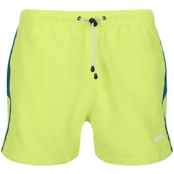 Image of Regatta Mens Rehere Quick Drying Adjustable Swimming Shorts L- Waist 36-38' (91.5-96.5cm) Bright Kiwi/Pacific Green RMM021-P7M-L