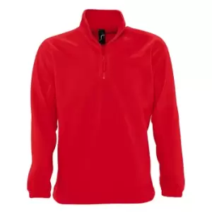 Image of SOLS Ness Unisex Zip Neck Anti-Pill Fleece Top (S) (Red)