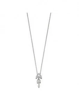 Image of The Love Silver Collection Sterling Silver Cubic Zirconia Marquise Drop Pendant Necklace