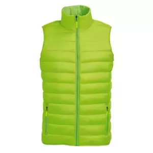 Image of SOLS Mens Wave Padded Water Repellent Bodywarmer/Gilet (M) (Neon Lime)