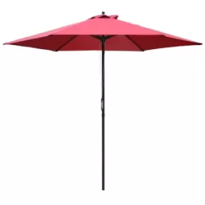 Image of Outsunny 2.8M Patio Umbrella Parasol Outdoor Table Umbrella 6 Ribs - Red