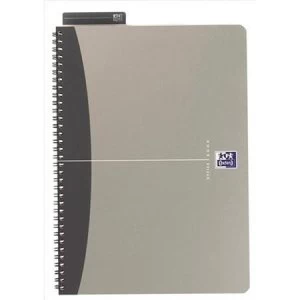 Image of Oxford Office A5 Notebook Metallic Polypropylene Cover Wirebound 180 Pages 90gsm Grey Pack of 5