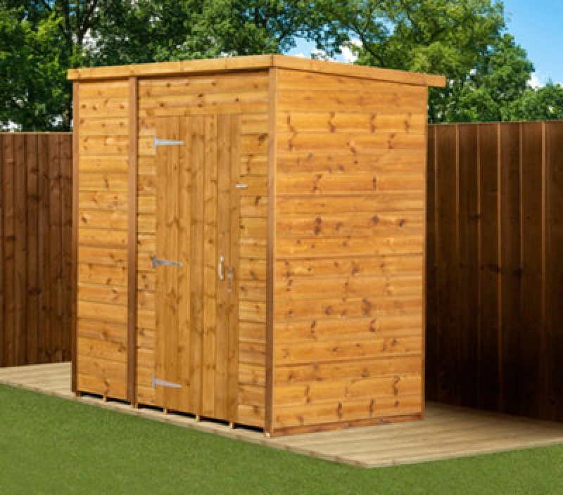 Image of Empire Sheds Empire Modular Pent 6X4 Dipped Treated Tongue And Groove Wooden Garden Shed Single Door No Windows (6' X 4' / 6ft X 4ft) (6X4)