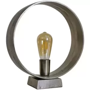 Image of Minisun - Gun Metal Circular Table Lamp Base - No Bulb
