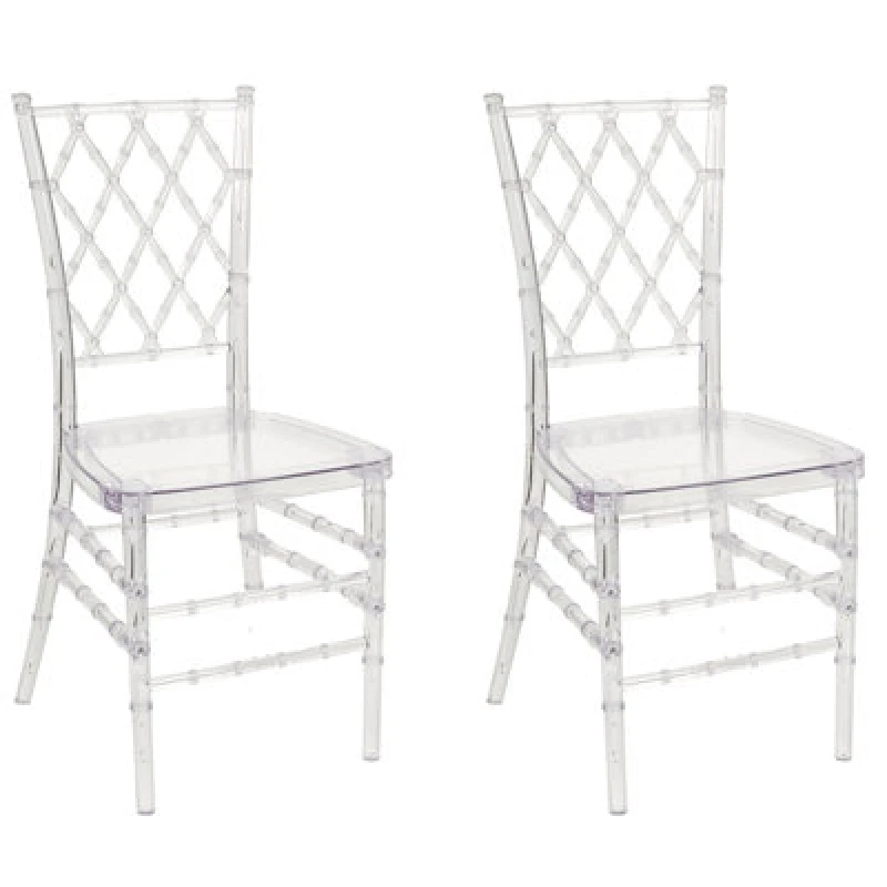 Image of Beliani Set Of 2 Dining Chairs Clarion Transparent
