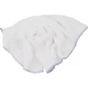 Image of White Cotton Dishcloths Yellow Trim (Pk-10)