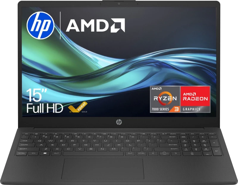 Image of HP 15-fc0045na 15.6" Laptop - AMD Ryzen 3, 256GB SSD, 8GB RAM - Black
