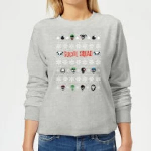 Image of DC Suicide Squad Womens Christmas Sweatshirt - Grey - 4XL