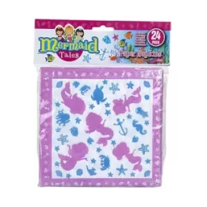 Image of PMS Mermaid Design 2 Ply Disposable Napkins 33cm x 33cm, 1 Pack of 24 Napkins