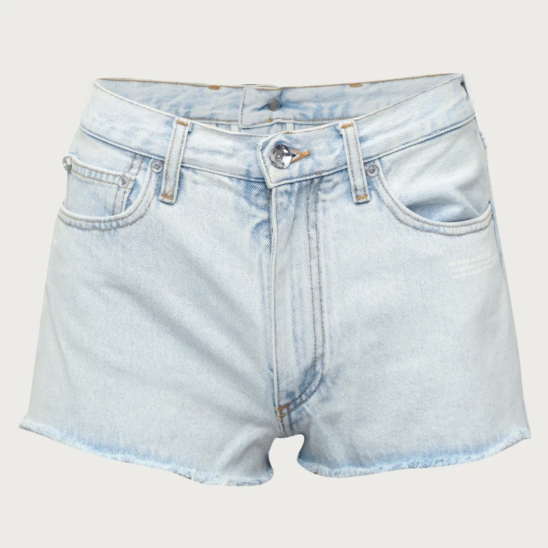 Image of Off White Womens Corp Denim Shorts Light Blue female 25