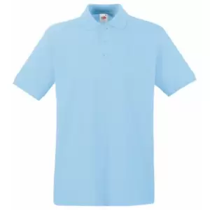 Image of Fruit Of The Loom Premium Mens Short Sleeve Polo Shirt (M) (Sky Blue)