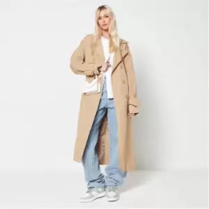 Image of Missguided Tall Oversized Trench Coat - Beige