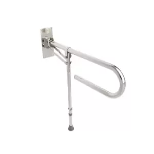 Image of Stainless Steel Foldaway Grab Rail with Drop Down Leg 850mm