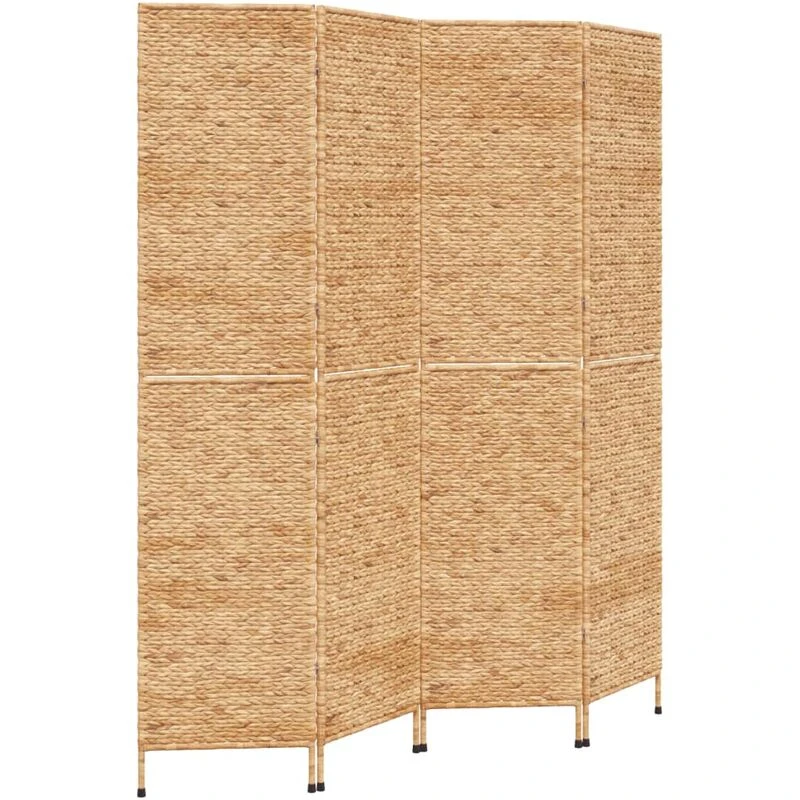 Image of Vidaxl Room Divider 4-panel 163X180 Cm Water Hyacinth, Brown 355194