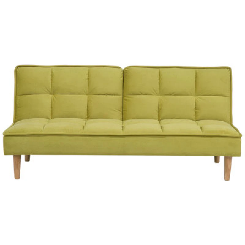 Image of Beliani Sofa Bed 3 Seater Siljan Fabric Olive Green