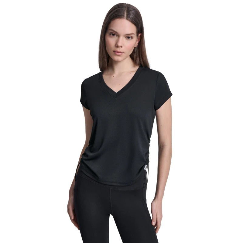 Image of DKNY SS Tech R Tee Ld62 Black female 8 (XS)