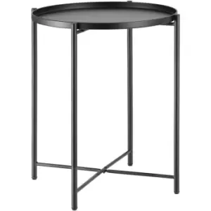 Image of Bedside table Chester - lamp table, side table, small side table - Black - black
