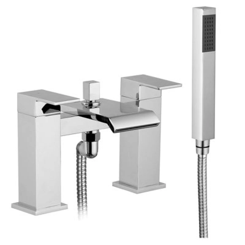 Image of Nes Home Chrome Modern Waterfall Bath Shower Mixer Tap in Silver Silver Unisex