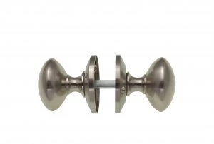 Image of Wickes Victorian Mortice Door Knobs - Satin Nickel 1 Pair