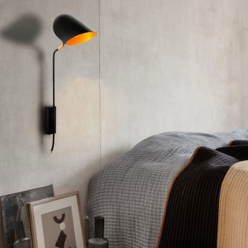 Image of Kesik - 4951 Black Gold Wall Lamp