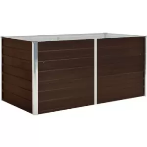 Image of Raised Garden Bed Brown 160x80x77cm Galvanised Steel vidaXL - Brown