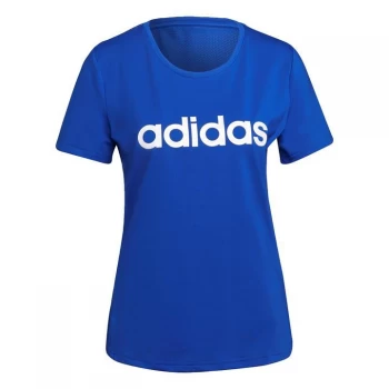 Image of adidas Linear T Shirt Ladies - Bold Blue / White