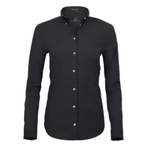 Image of Tee Jays Womens/Ladies Perfect Long Sleeve Oxford Shirt (S) (Black)