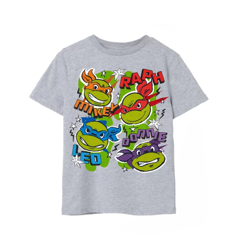 Image of Teenage Mutant Ninja Turtles Short Sleeved T-Shirt Grey unisex