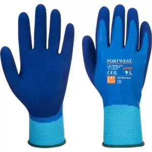 Image of Portwest Liquid Pro Waterproof Grip Gloves Blue M