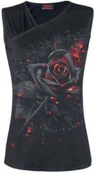 Image of Spiral Burnt Rose Top black