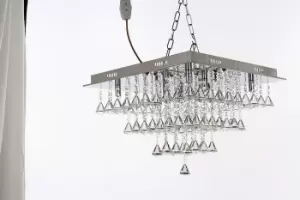 Image of Parma 8 Light Square Flush Polished Chrome Square Ceiling Fitting