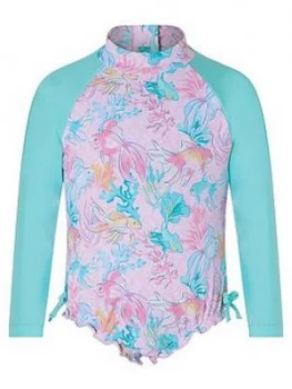 Image of Monsoon Baby Girls Dinah Sunsafe Swimsuit - Pale Pink