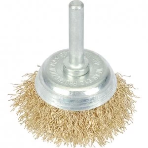 Image of Draper Brassed Steel Wire Cup Brush 40mm 6mm Shank