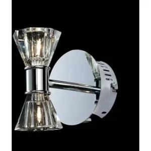 Image of Elisa wall light 2 bulbs polished chrome