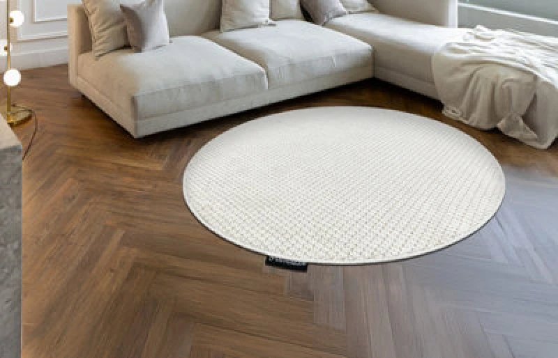 Image of RugsX Carpet Casablanca Loop Circle White Loop, Soft Circle 80 Cm