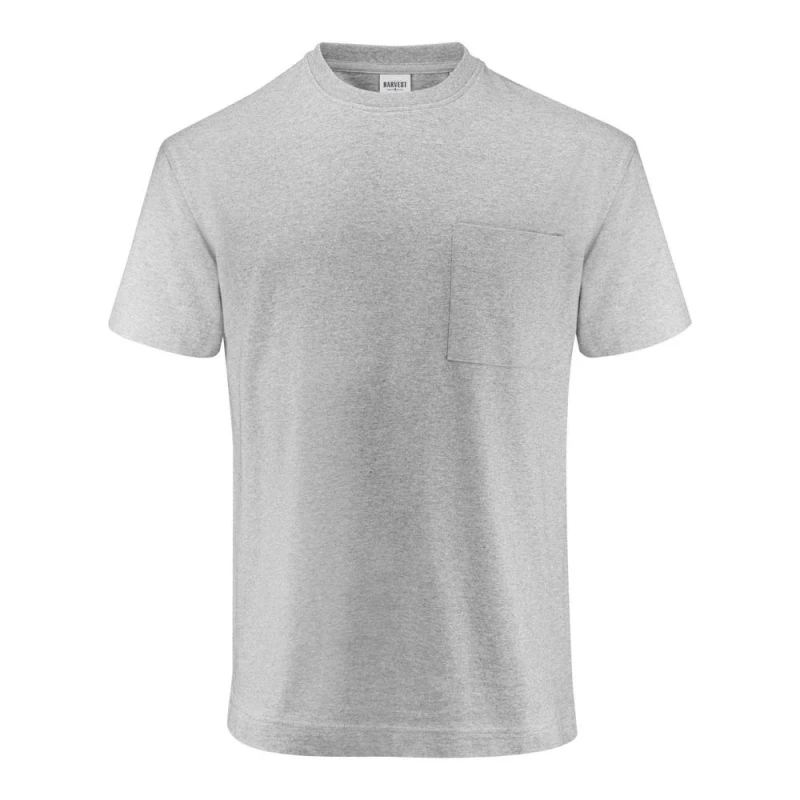Image of James Harvest Mens Devons Pocket T-Shirt in Grey Size: XS Grey Male XS