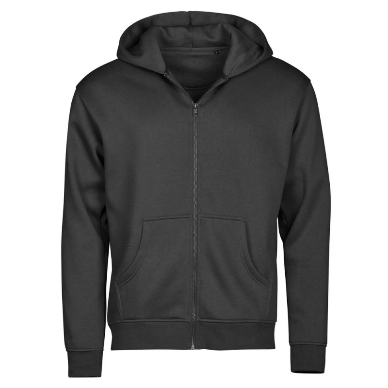 Image of TEE JAYS Mens Urban Hooded Full Zip Hoodie in Black Size: XS Black Male XS