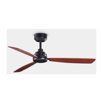 Image of Leds-c4 Lighting - LEDS C4 Xaloc 1000mm 3 Blade 100cm Ceiling Fan Metallic Black, Mahogany
