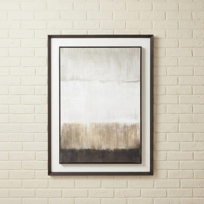 Image of Hill Interiors Extra Large Moderno Painting On Linen Mounted In Frame - Wood - L5 X W90 X H120 Cm - Brown