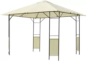 Image of Metal Gazebo With Sides Beige Outsunny 3m x 3m Waterproof Gazebo